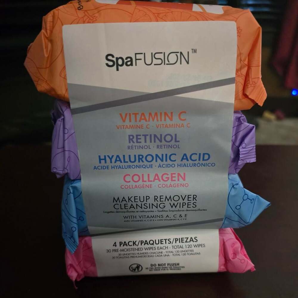 SpaFusion Makeup Remover Cleansing Wipes 4 Pack